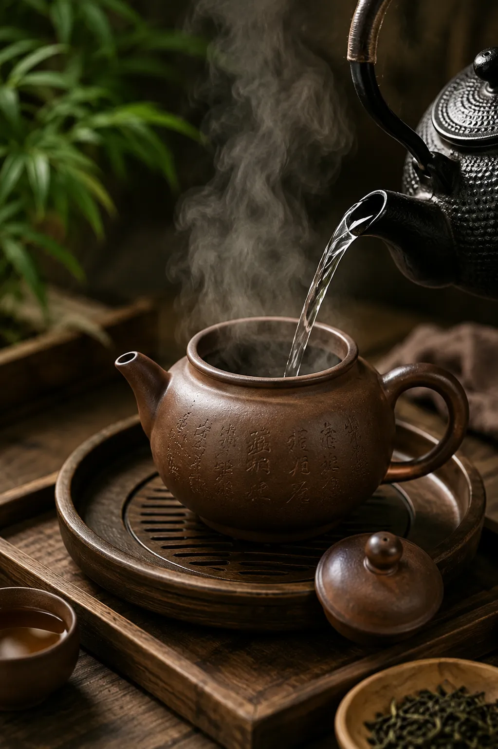 Làm nóng ấm trà
